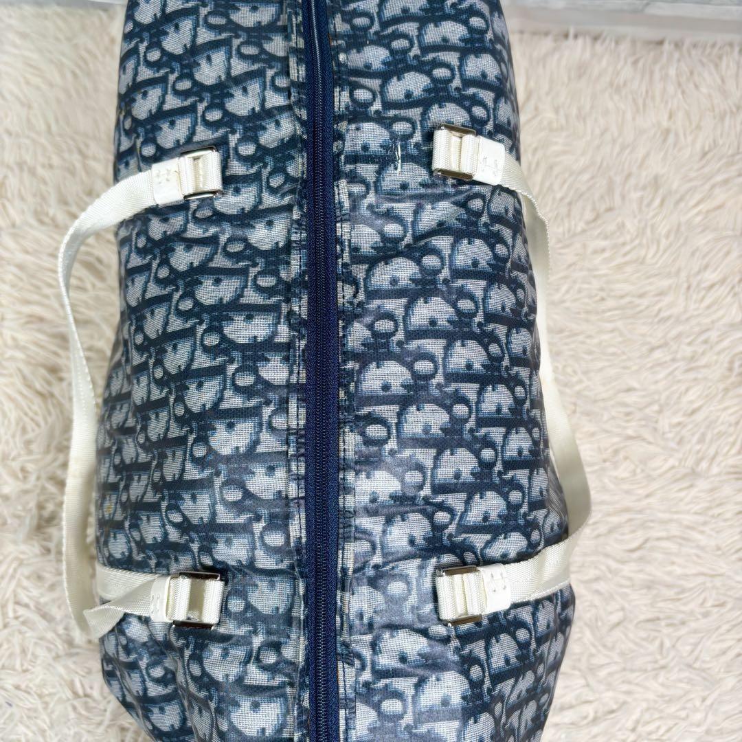 Christian Dior Hand Bag Tote Purse Trotter Nylon Navy Authentic