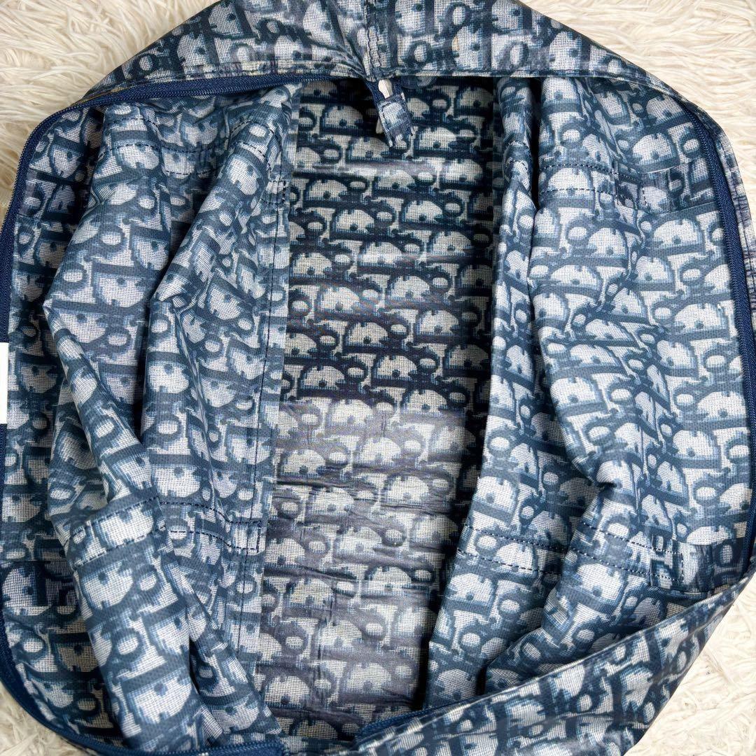 Christian Dior Hand Bag Tote Purse Trotter Nylon Navy Authentic