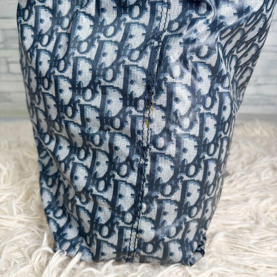 Christian Dior Hand Bag Tote Purse Trotter Nylon Navy Authentic