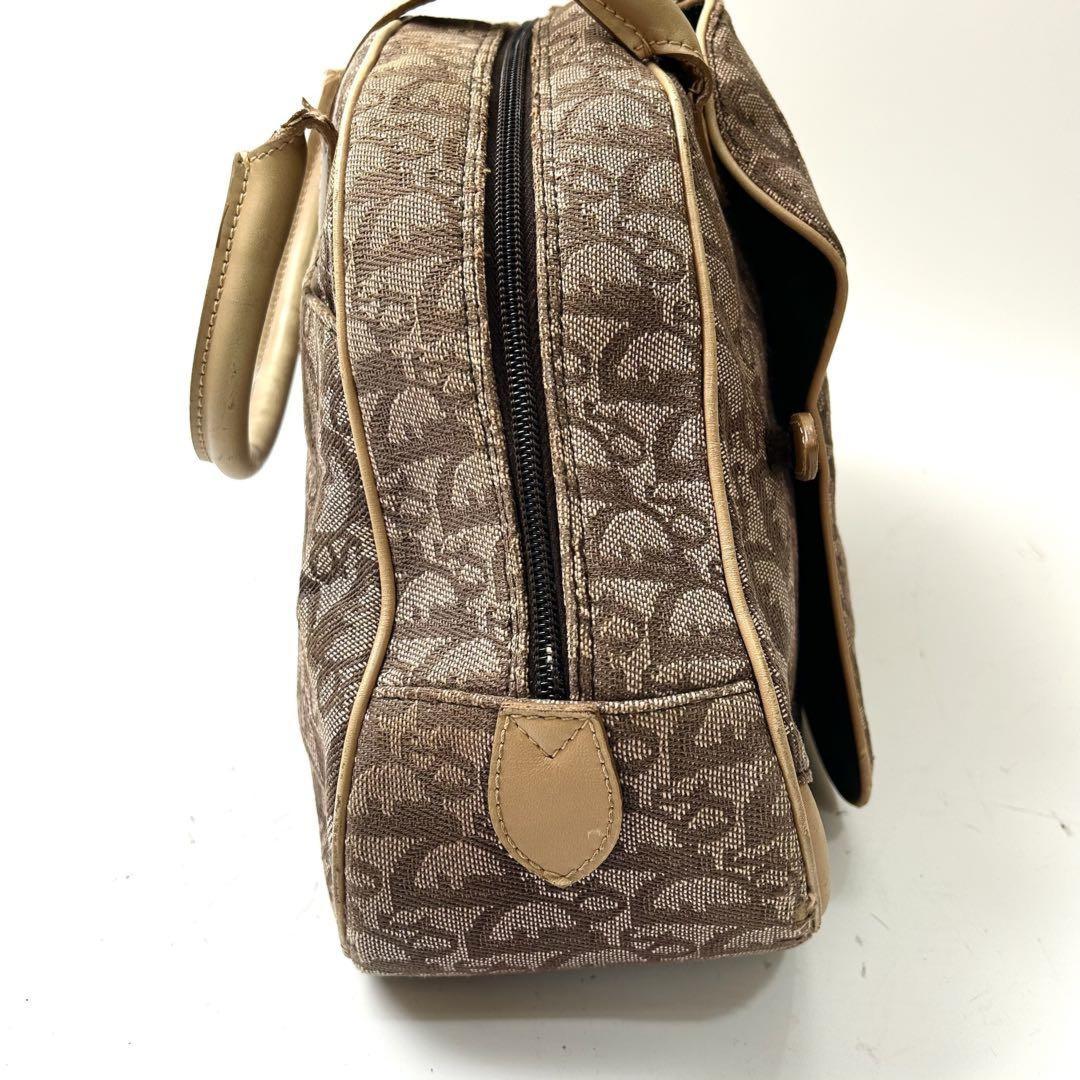 Christian Dior Hand Bag Tote Purse Trotter Canvas Brown Authentic