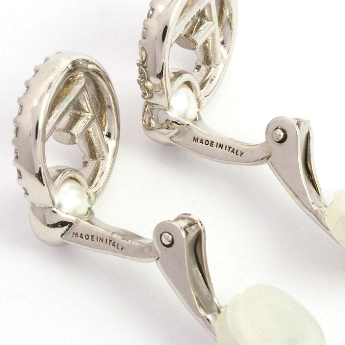 FENDI Earrings F is Rhinestone Women Accessory Authentic