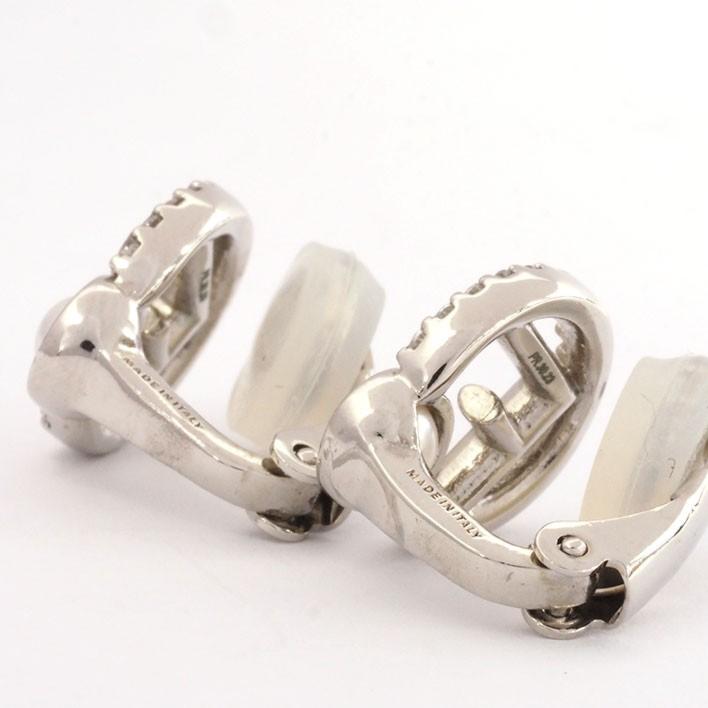 FENDI Earrings F is Rhinestone Women Accessory Authentic