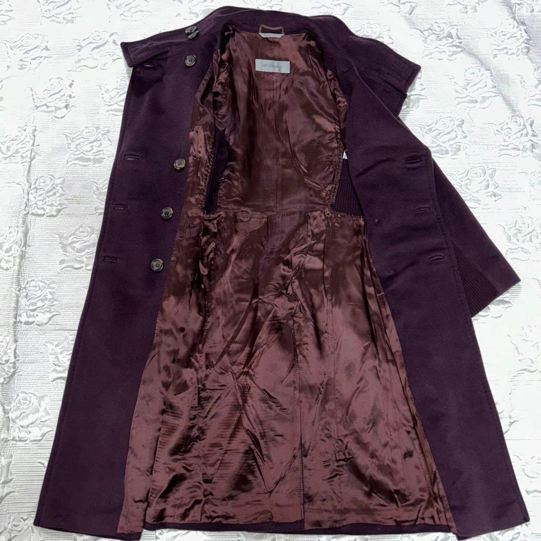 Max Mara SPORTMAX Long Coat Asian fit L 40 US size M Bordeaux Authentic