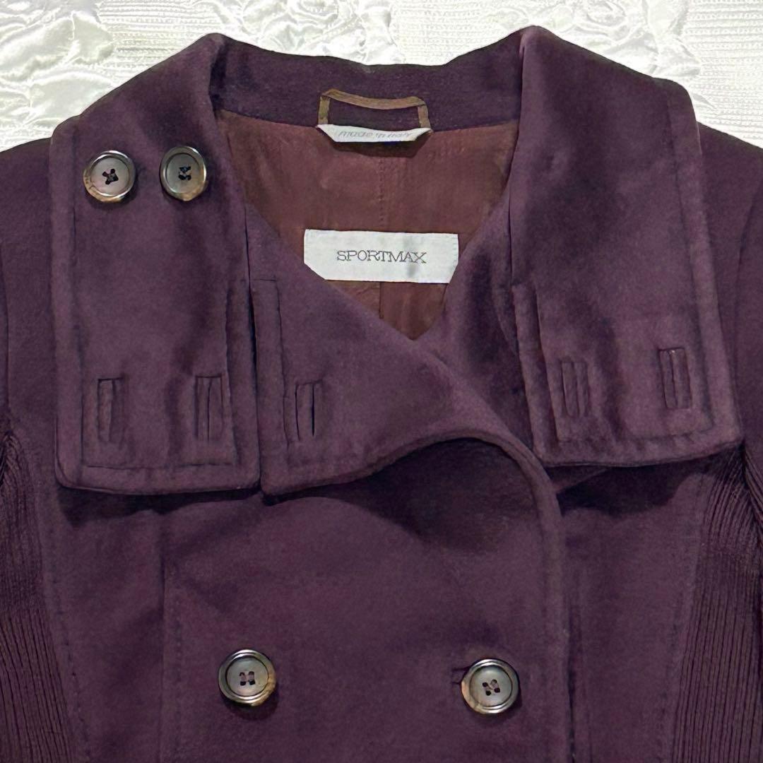 Max Mara SPORTMAX Long Coat Asian fit L 40 US size M Bordeaux Authentic