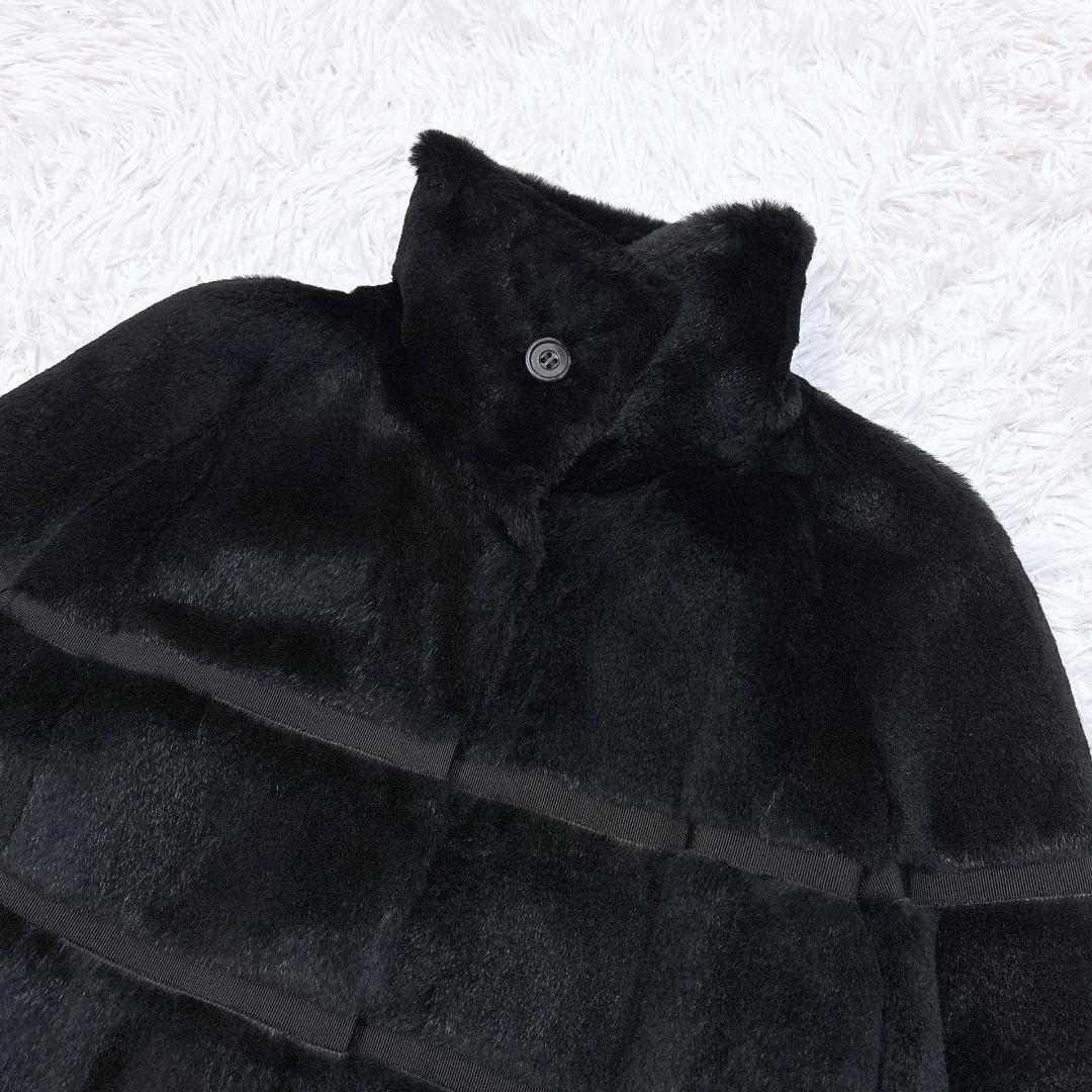 Max Mara Fur Coat Asian fit M 38 US size S Black Authentic