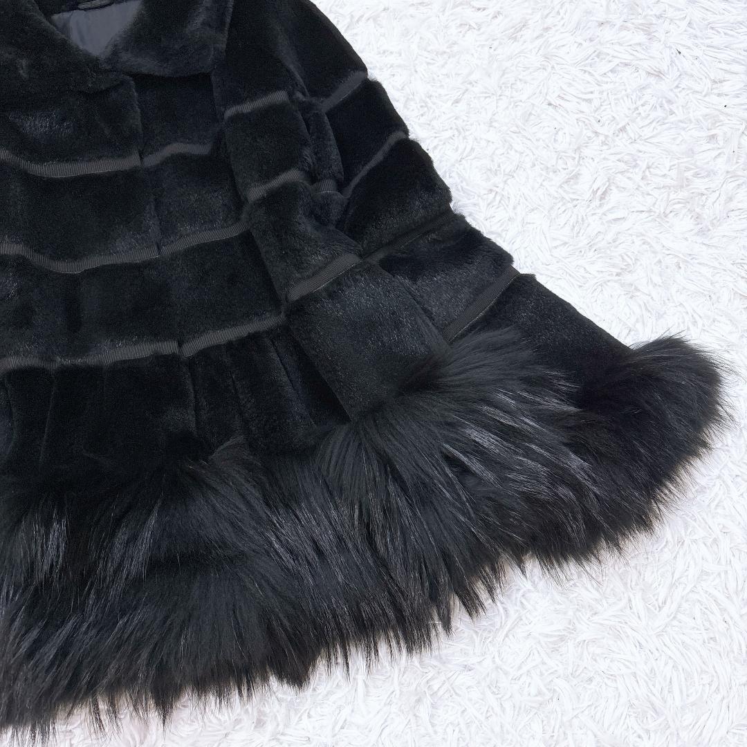 Max Mara Fur Coat Asian fit M 38 US size S Black Authentic