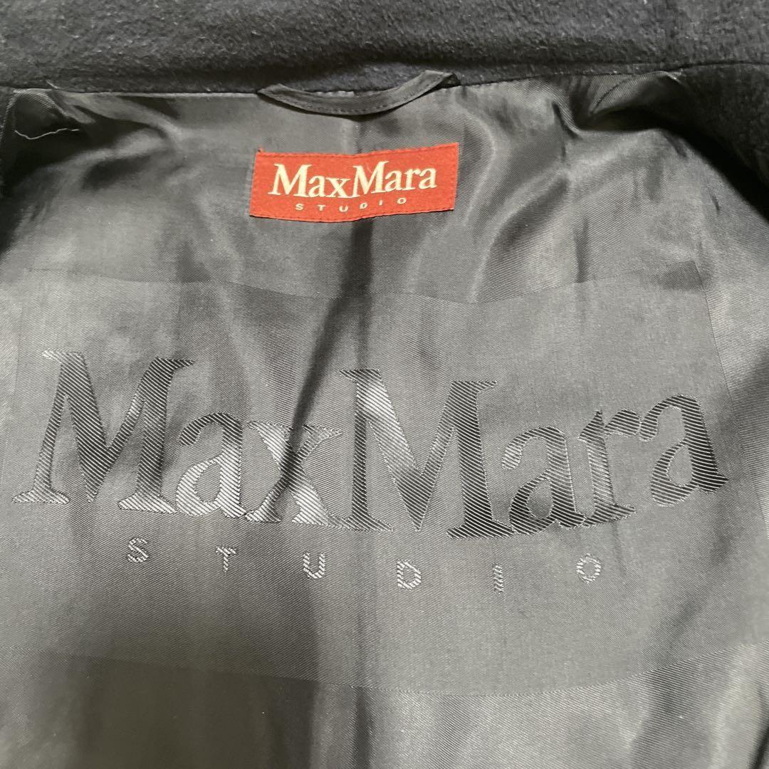 Max Mara Studio Long Coat Asian fit XL 42 US size L Navy Authentic