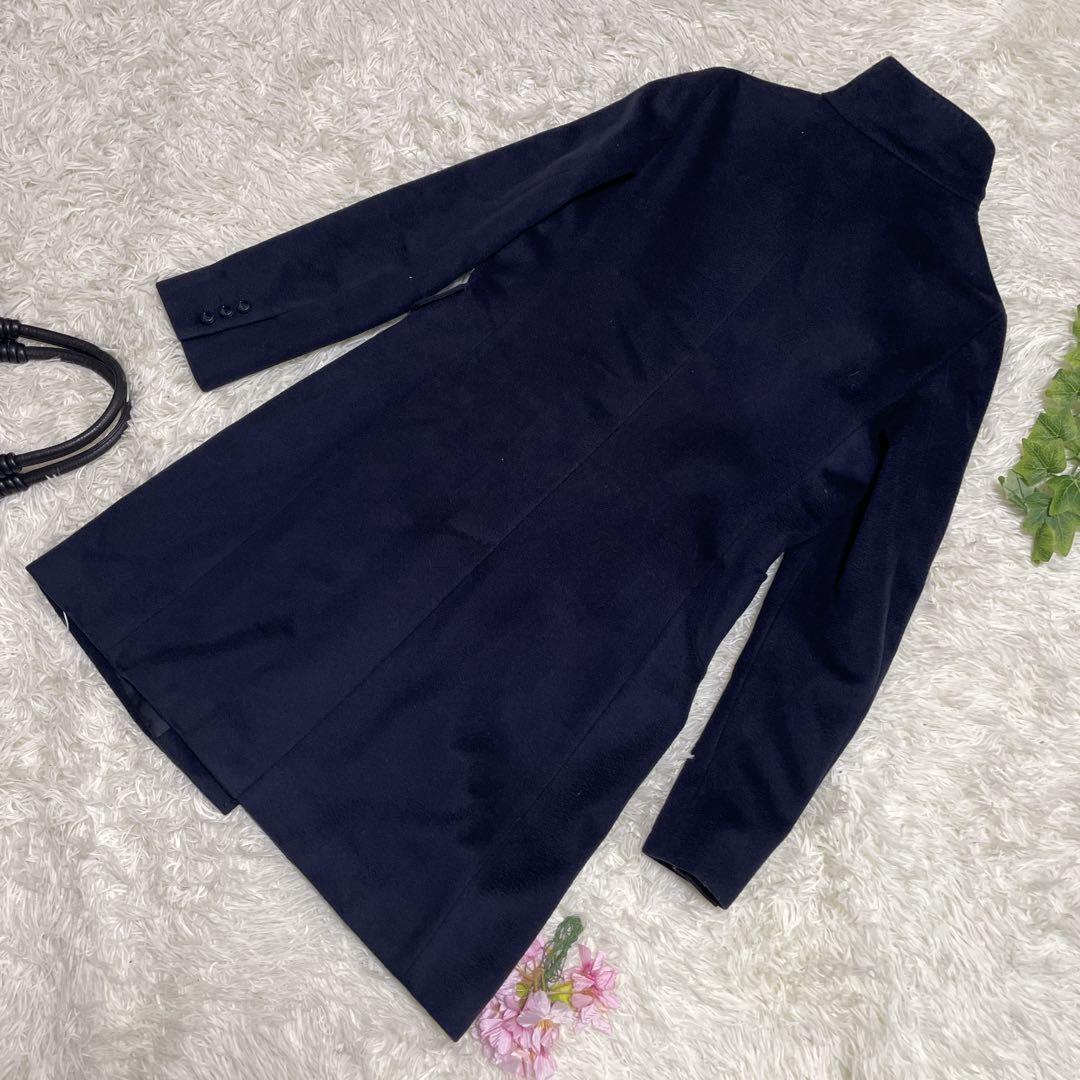 Max Mara Studio Long Coat Asian fit XL 42 US size L Navy Authentic