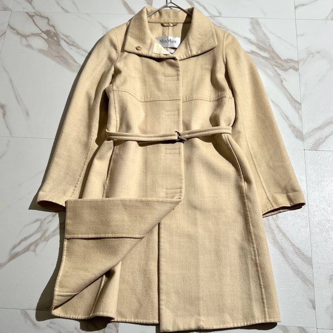 Max Mara Mint Cucito A Mano Long Coat Asian fit S 36 US size XS White Authentic