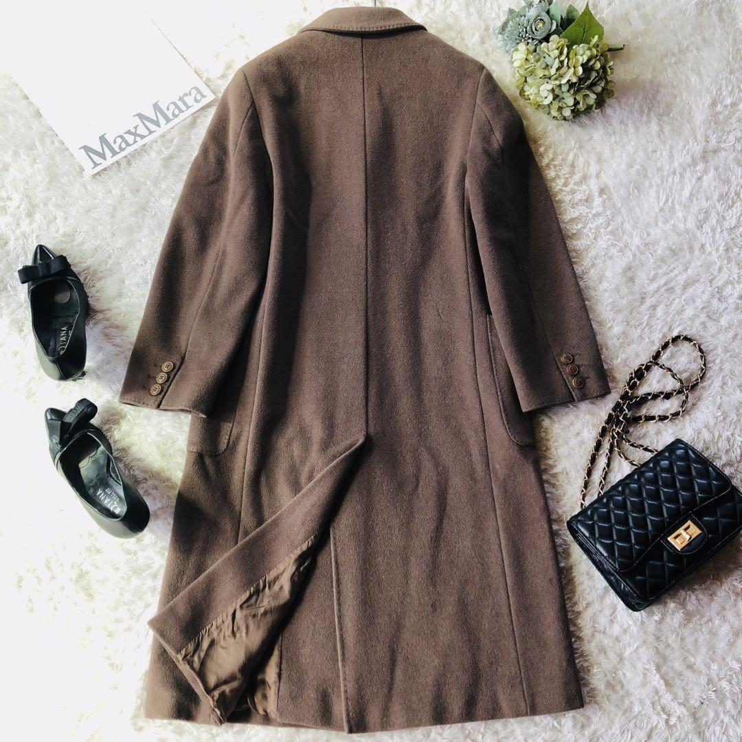 Max Mara Long Coat Asian fit M 38 US size S Olive khaki Authentic