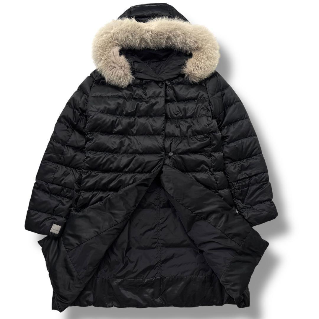 S Max Mara Long Down Coat 4way Asian fit L 40 US size M Black Authentic