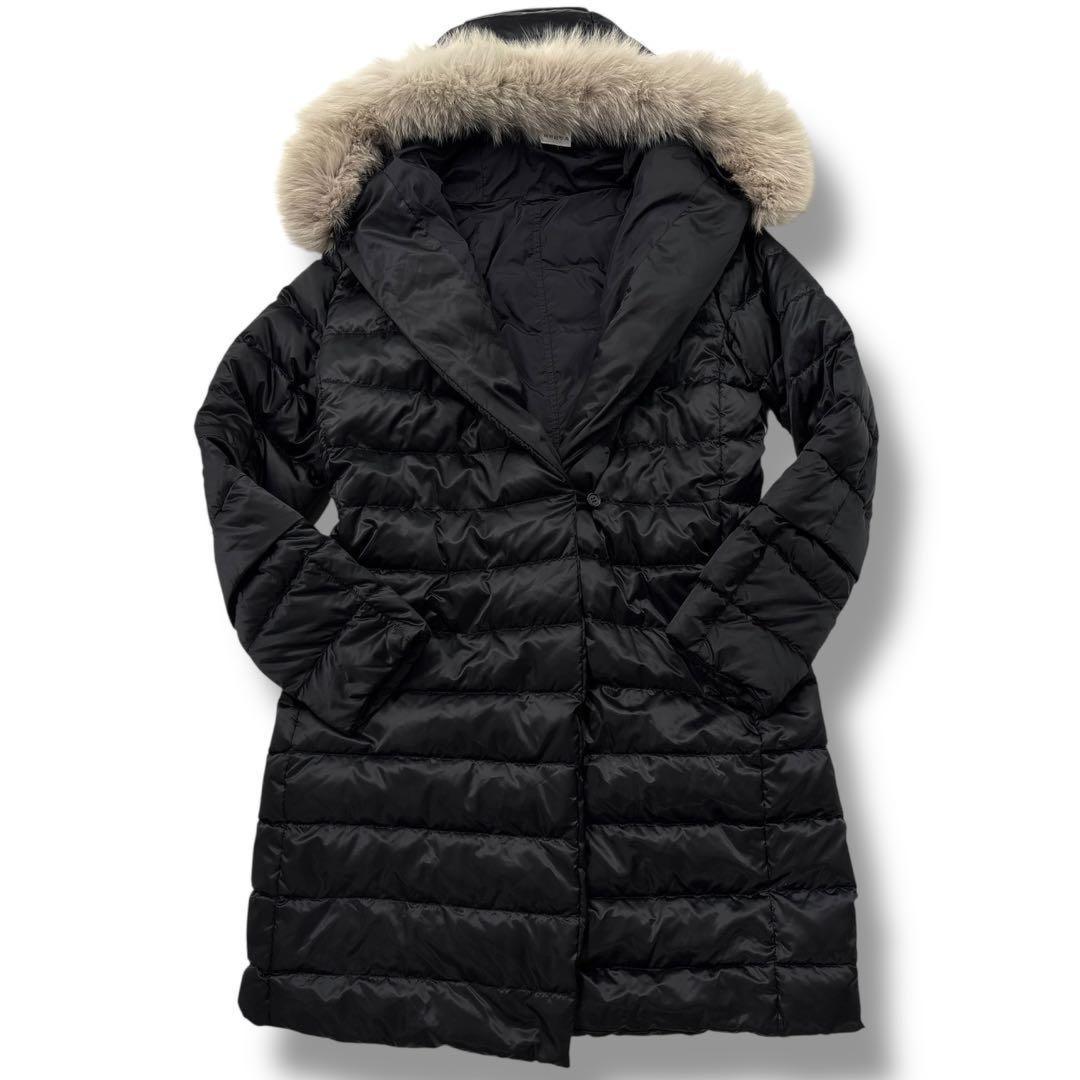 S Max Mara Long Down Coat 4way Asian fit L 40 US size M Black Authentic