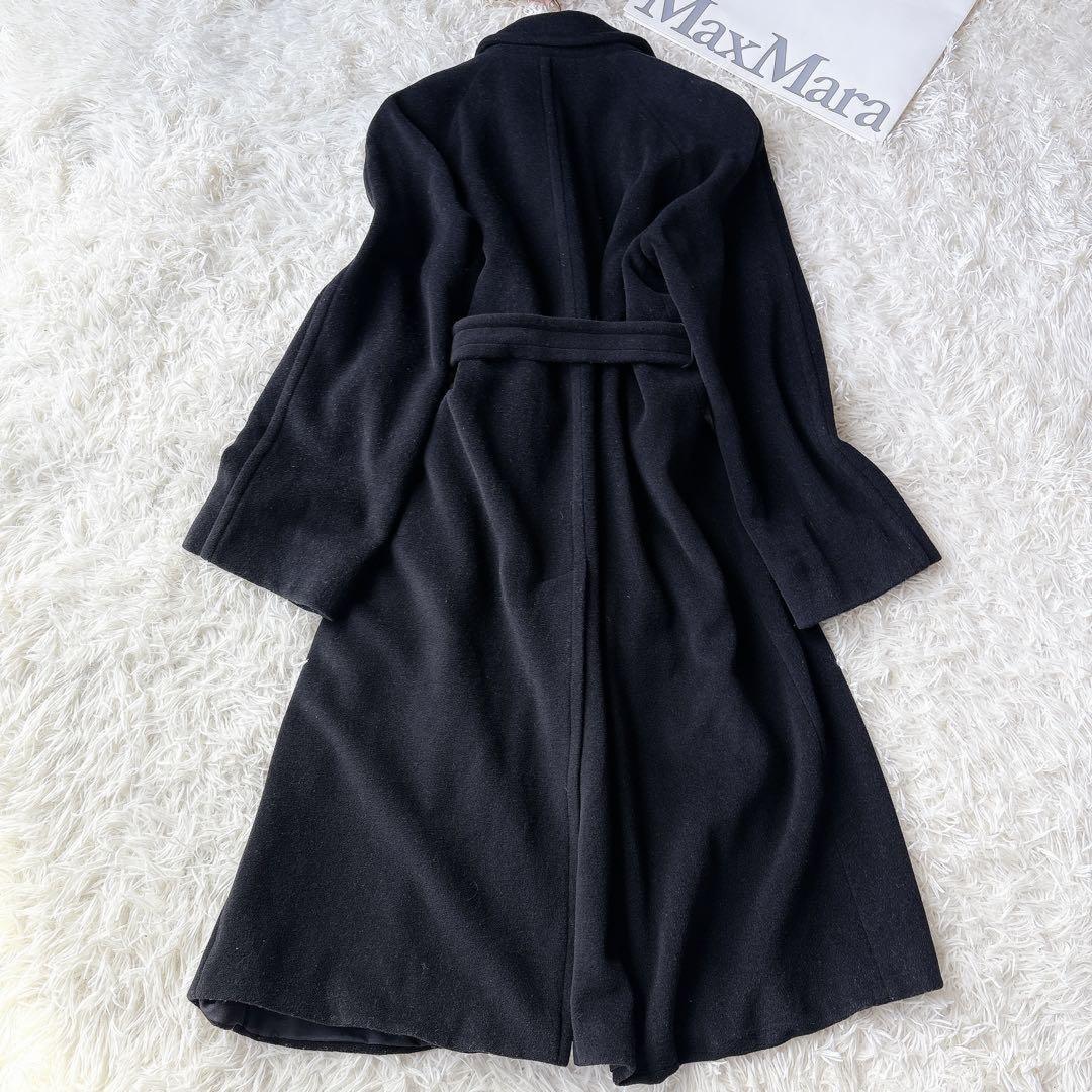 Max Mara SPORT MAX Long Coat Asian fit XL 42 US size L Black Authentic