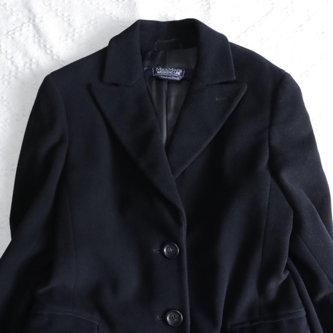 Max Mara WEEKEND Chester Coat Asian fit L 40 US size M Black Authentic