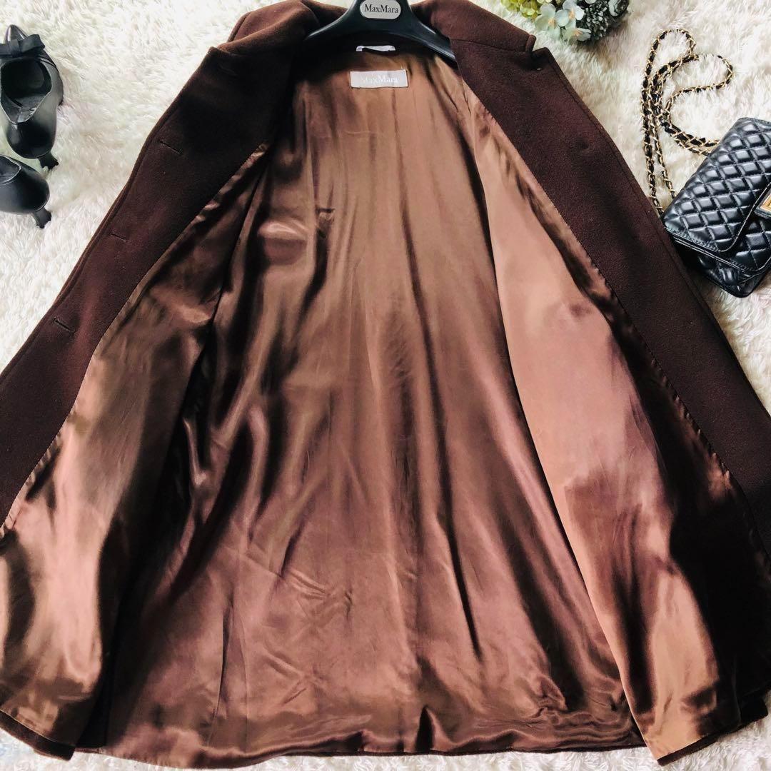 Max Mara Wool Coat Asian fit XL 42 US size L Brown Authentic