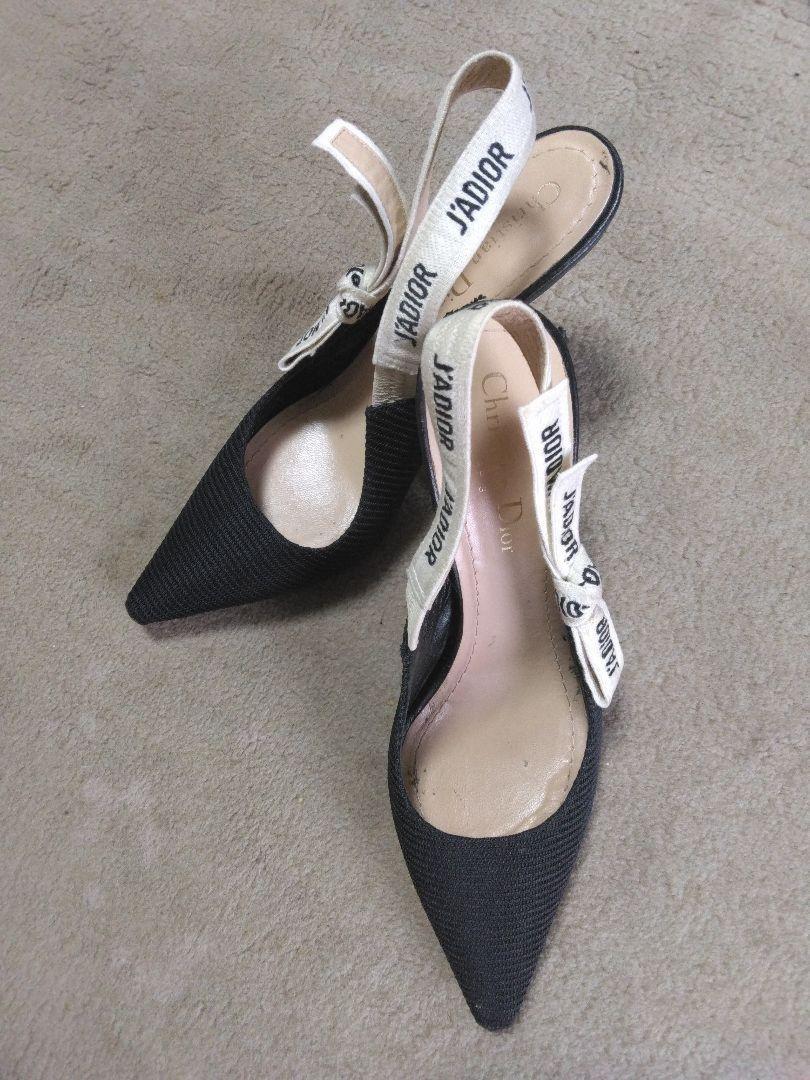 Christian Dior Shoes Pumps Heel J'ADIOR EU 37.5 US 7.5 Black Authentic