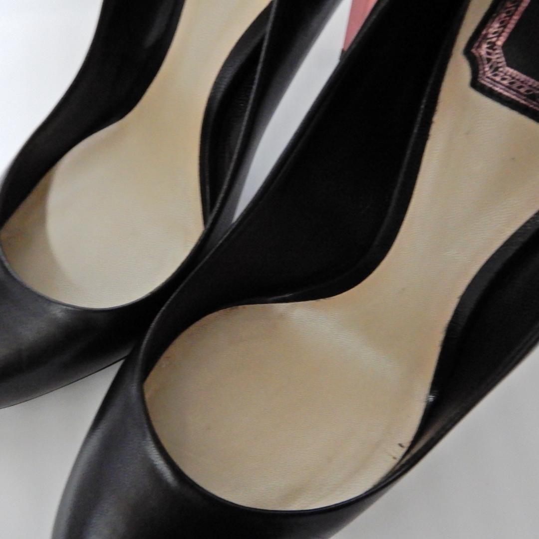 Christian Dior Shoes Pumps Heel EU 36.5 US 6.5 Leather Black Authentic