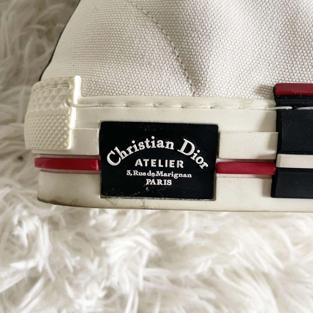 Christian Dior ATELIER Sneakers Shoes High-cut EU 40 US 7 White Black Red Auth