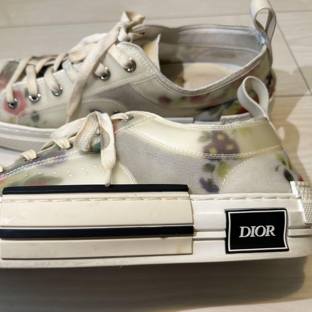 Dior Homme Sneakers Shoes Low-Cut Flowers EU 42 US 9 White Authentic