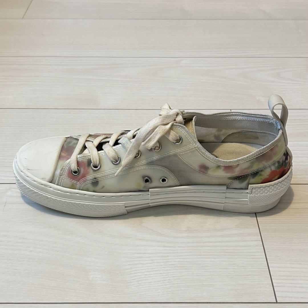 Dior Homme Sneakers Shoes Low-Cut Flowers EU 42 US 9 White Authentic