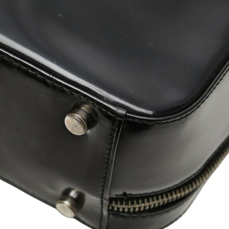 Salvatore Ferragamo Shoulder Bag Purse Gancini Patent Leather Black Authentic