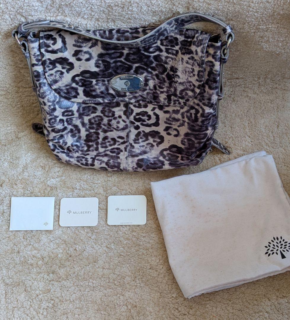 MULBERRY Shoulder Bag Purse Leopard Leather Authentic