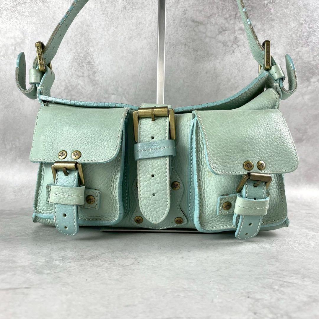 MULBERRY Shoulder Bag Purse Roxanne Leather Emerald Green Authentic