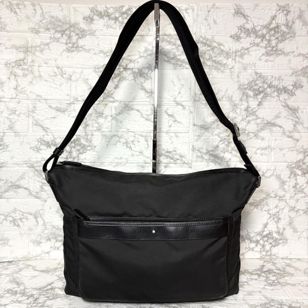 Montblanc Shoulder Bag Purse Nylon Black Authentic