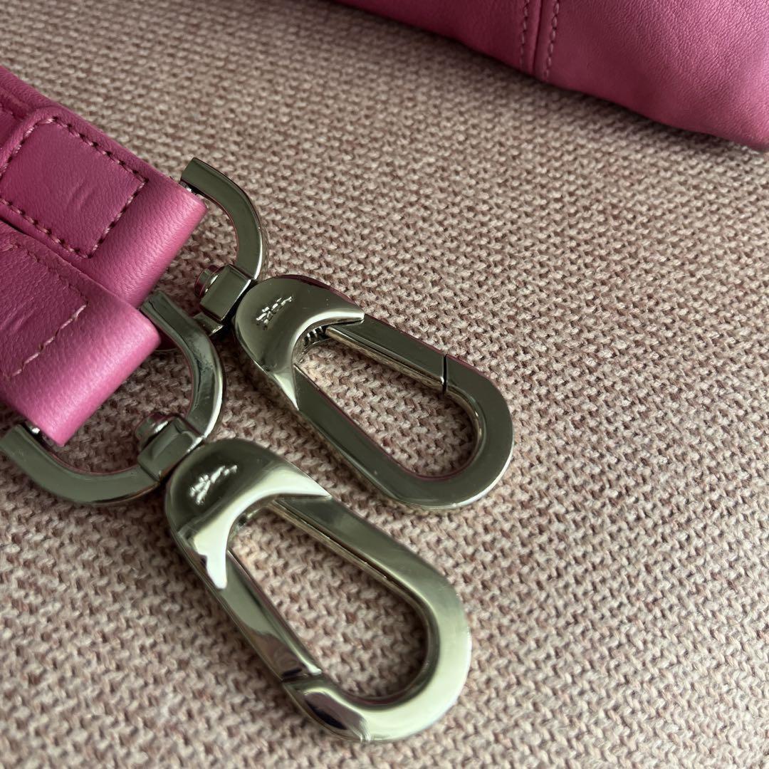 Longchamp Hand Shoulder Bag Tote Purse Le Pliage Leather Pink Authentic