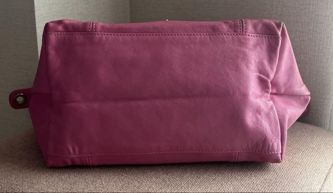 Longchamp Hand Shoulder Bag Tote Purse Le Pliage Leather Pink Authentic