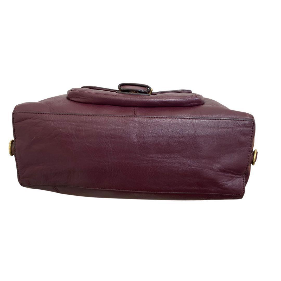 COACH Hand Shoulder Bag Tote Purse 2way Soho Leather Purple Authentic
