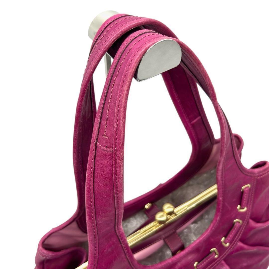 COACH Hand Bag Tote Purse 12725 Leather Purple Authentic