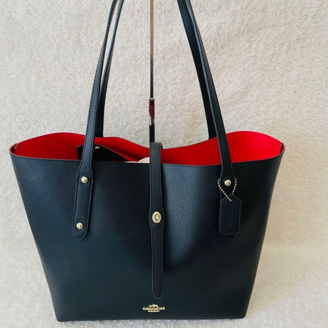 COACH Hand Bag Tote Purse Black Authentic