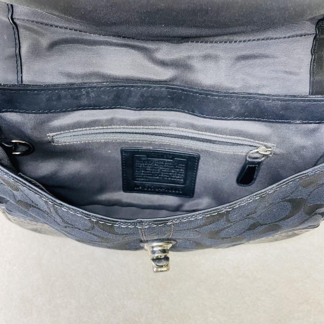 COACH Shoulder Bag Purse Turn Lock Soho Black Authentic