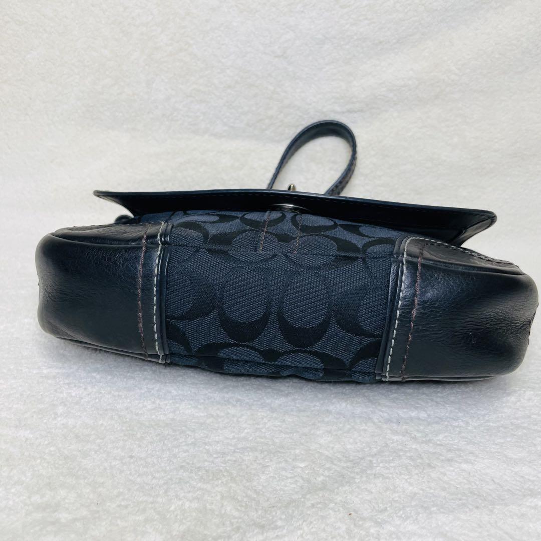 COACH Shoulder Bag Purse Turn Lock Soho Black Authentic