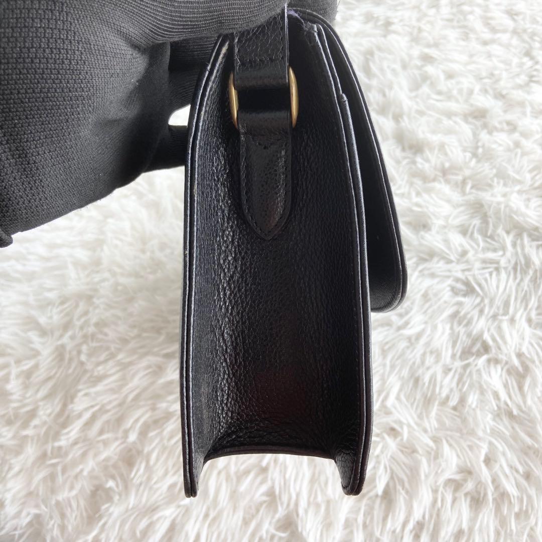 COACH Shoulder Bag Purse Turn Lock OLD Leather Black Authentic