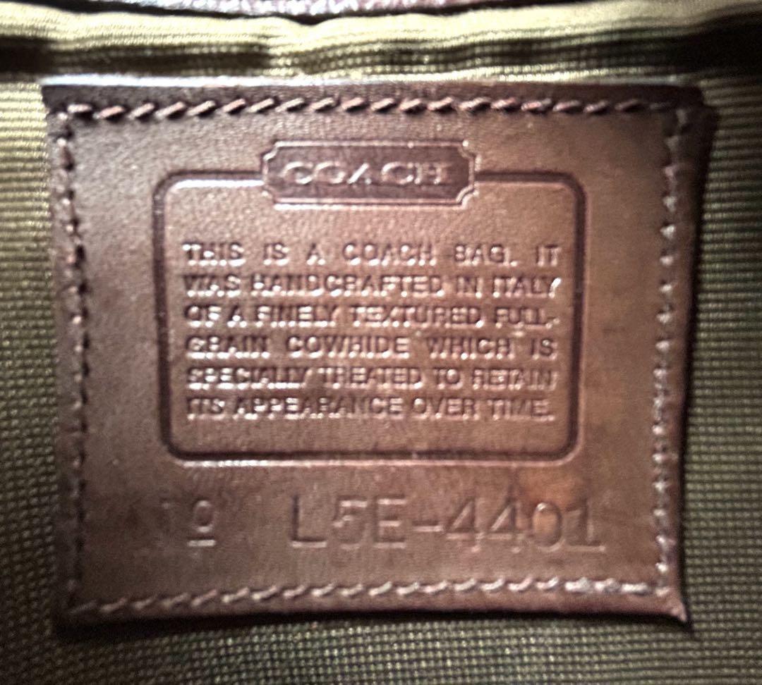 COACH Shoulder Bag Purse Turn Lock OLD Leather Brown Authentic