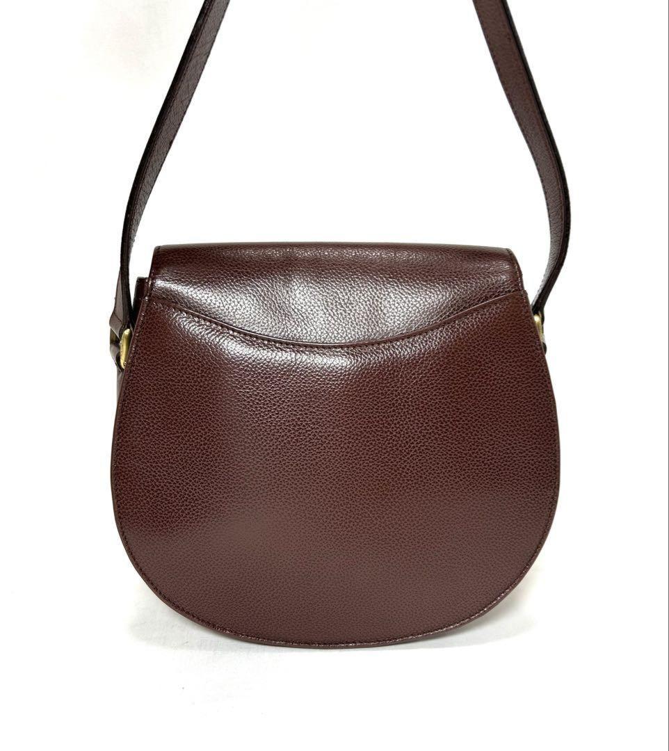 COACH Shoulder Bag Purse Turn Lock OLD Leather Brown Authentic