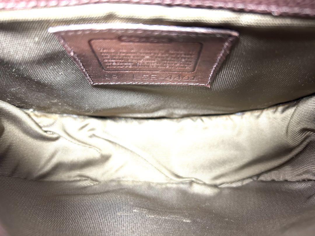 COACH Shoulder Bag Purse Turn Lock OLD Leather Brown Authentic