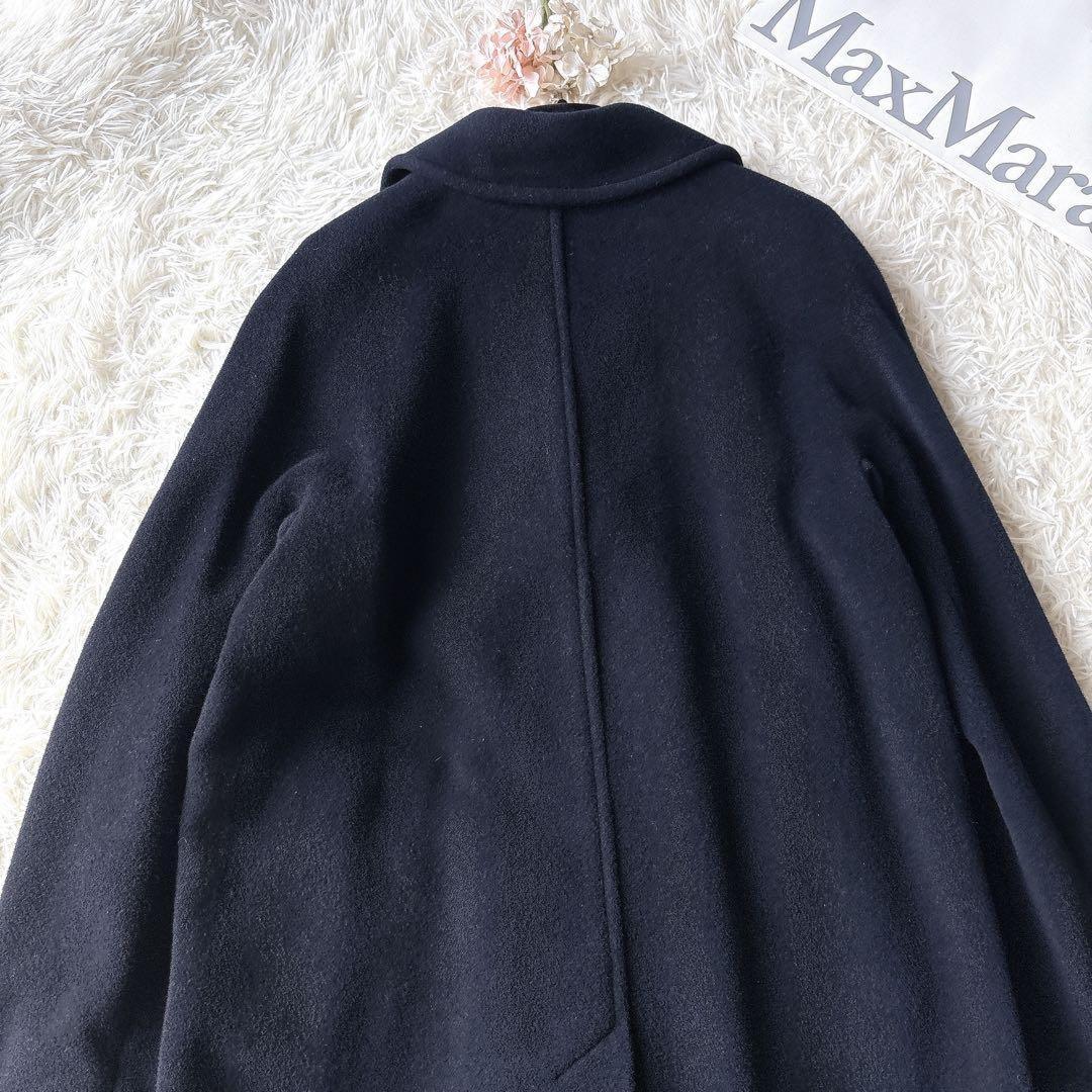 Max Mara Long Coat Asian fit L 40 US size M Navy Authentic
