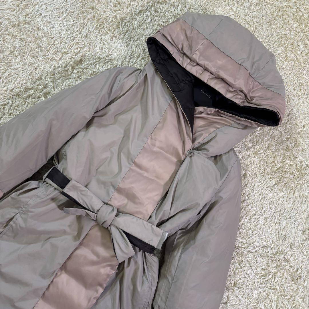S Max Mara hooded Coat Asian fit M 38 US size S Black Beige Authentic