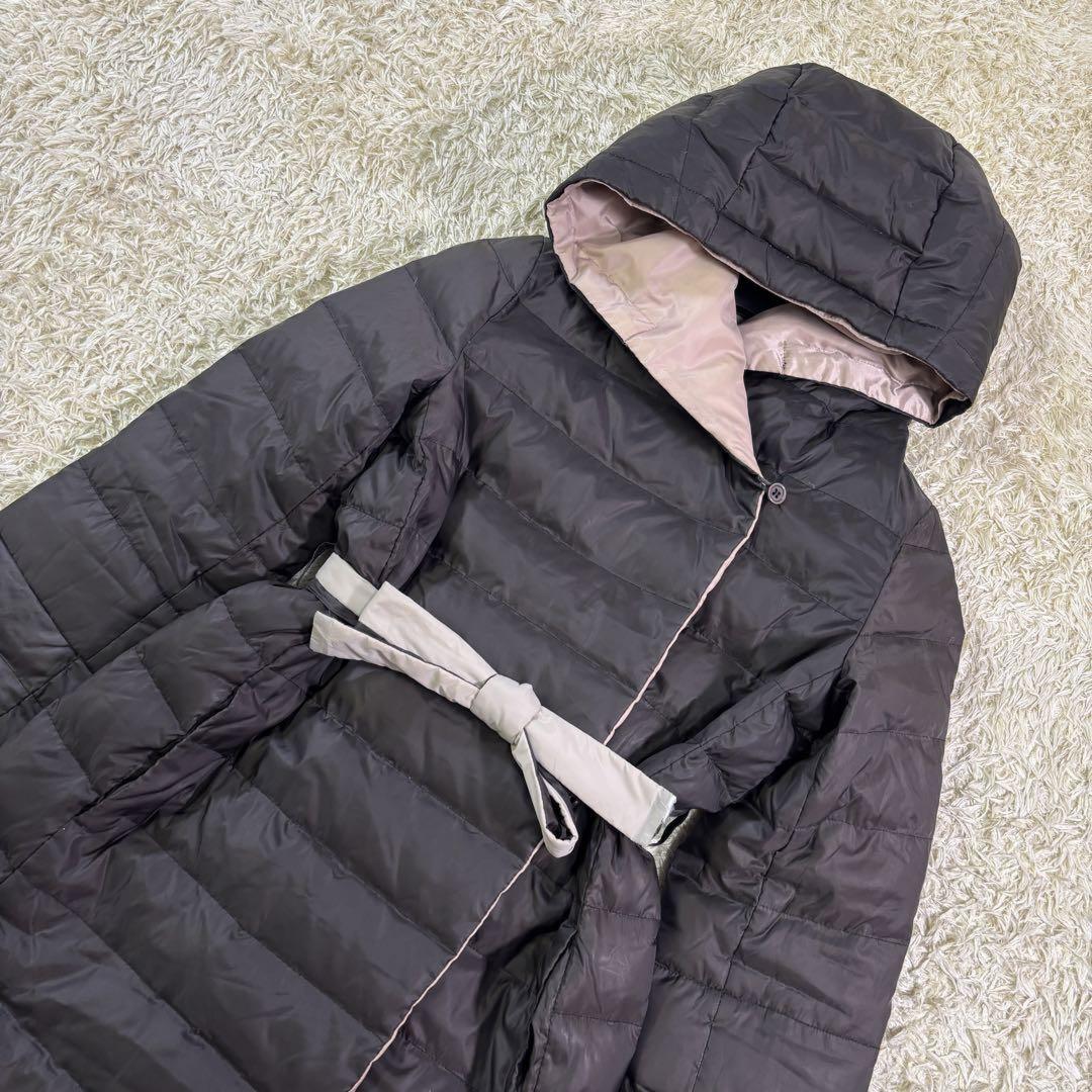 S Max Mara hooded Coat Asian fit M 38 US size S Black Beige Authentic