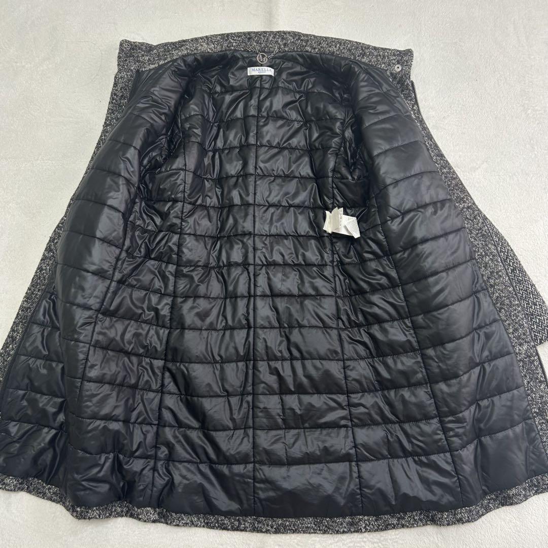 Max Mara MARELLA Long Coat Asian fit L 40 US size M Black Gray Authentic