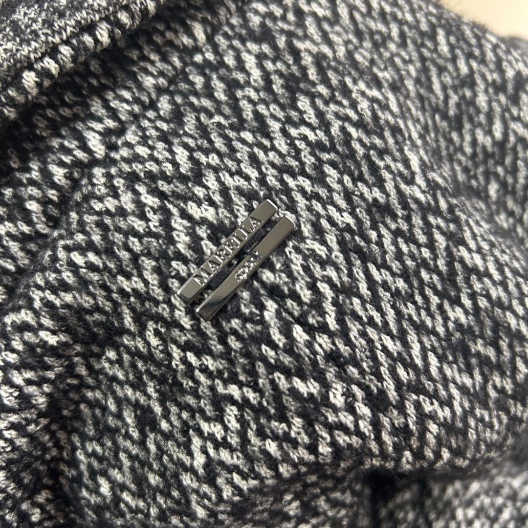 Max Mara MARELLA Long Coat Asian fit L 40 US size M Black Gray Authentic