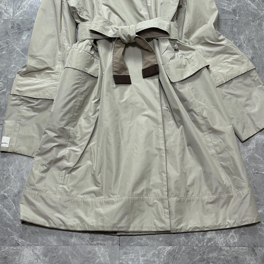 S Max Mara reversible hooded Coat Asian fit L 40 US size M Beige Authentic