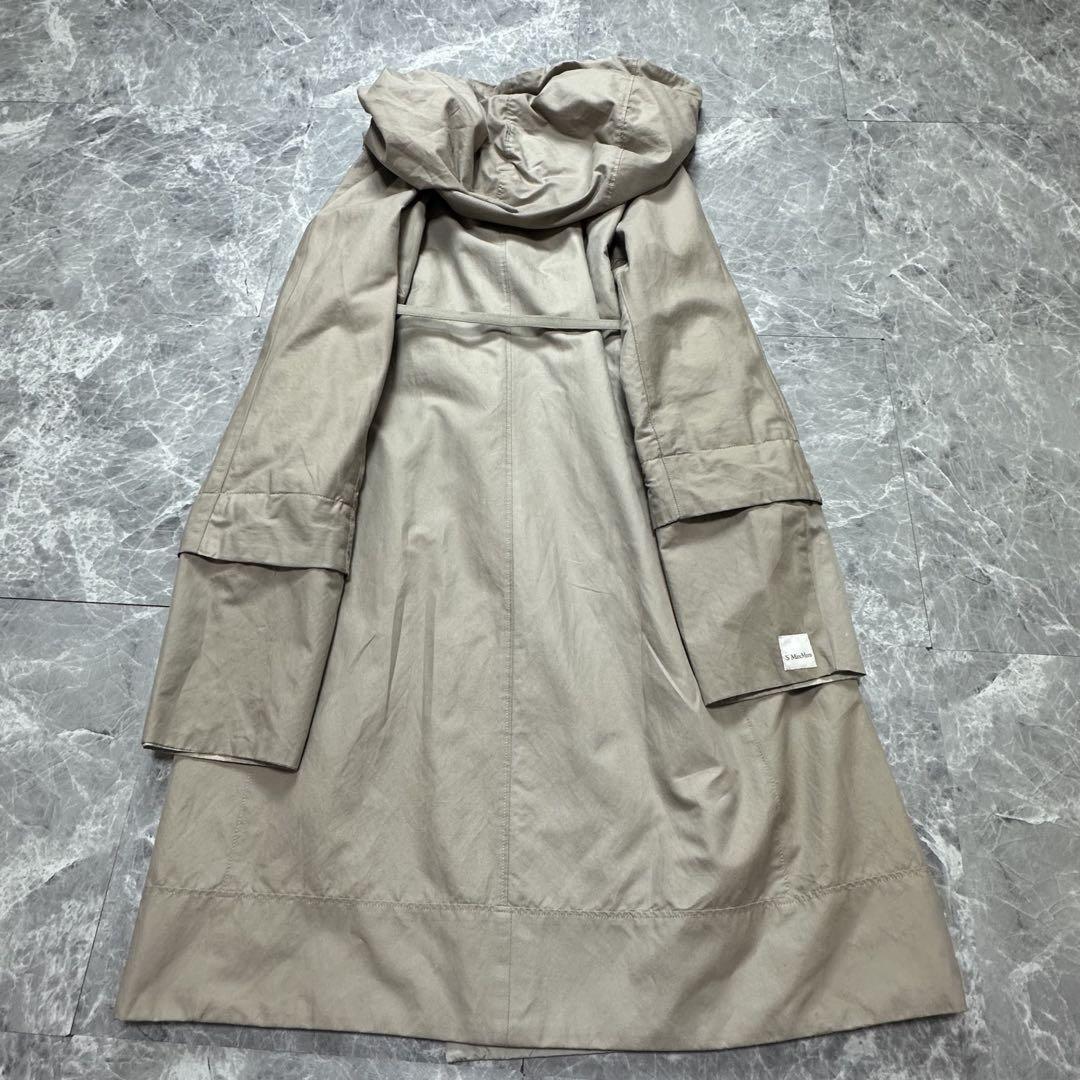 S Max Mara reversible hooded Coat Asian fit L 40 US size M Beige Authentic