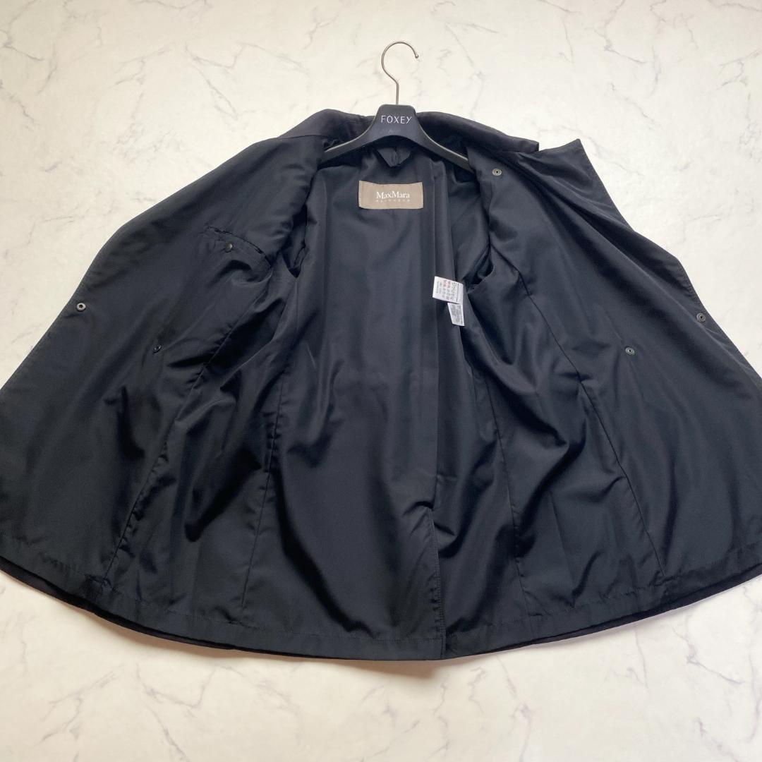 Max Mara RAINWEAR 2WAY Short Trench Coat Asian fit M 38 US size S Navy Authentic