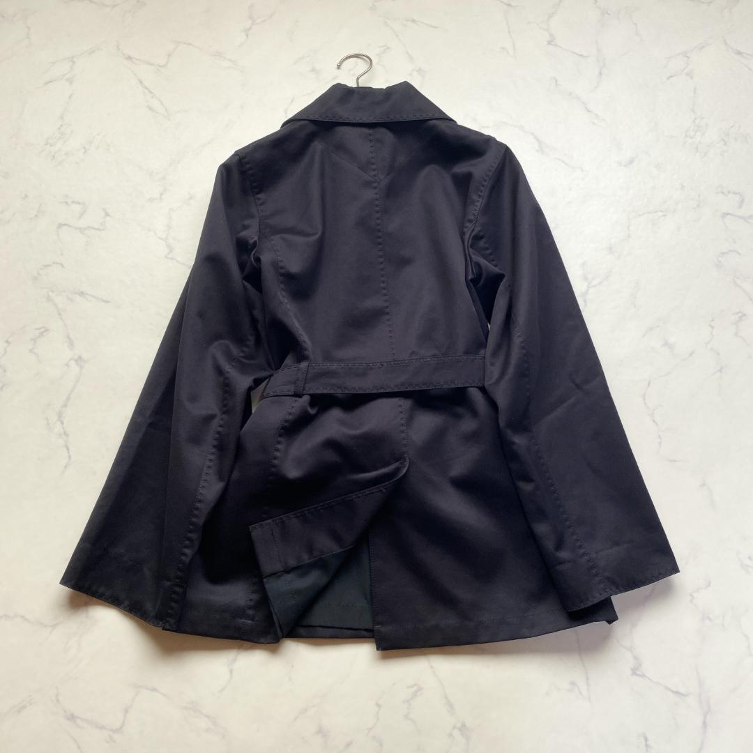 Max Mara RAINWEAR 2WAY Short Trench Coat Asian fit M 38 US size S Navy Authentic