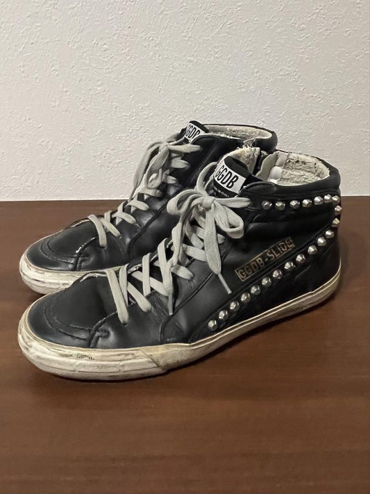 GOLDEN GOOSE Sneakers Shoes High-cut EU 36 US 6 Leather Black Authentic