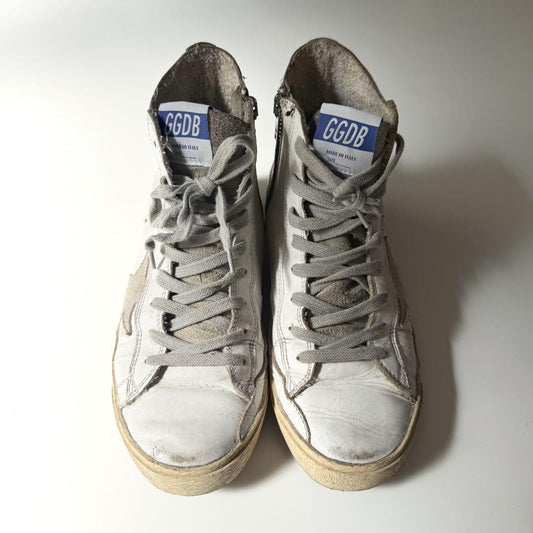 GOLDEN GOOSE Sneakers Shoes High-cut FRANCY EU 36.5 US 6.5 White Authentic